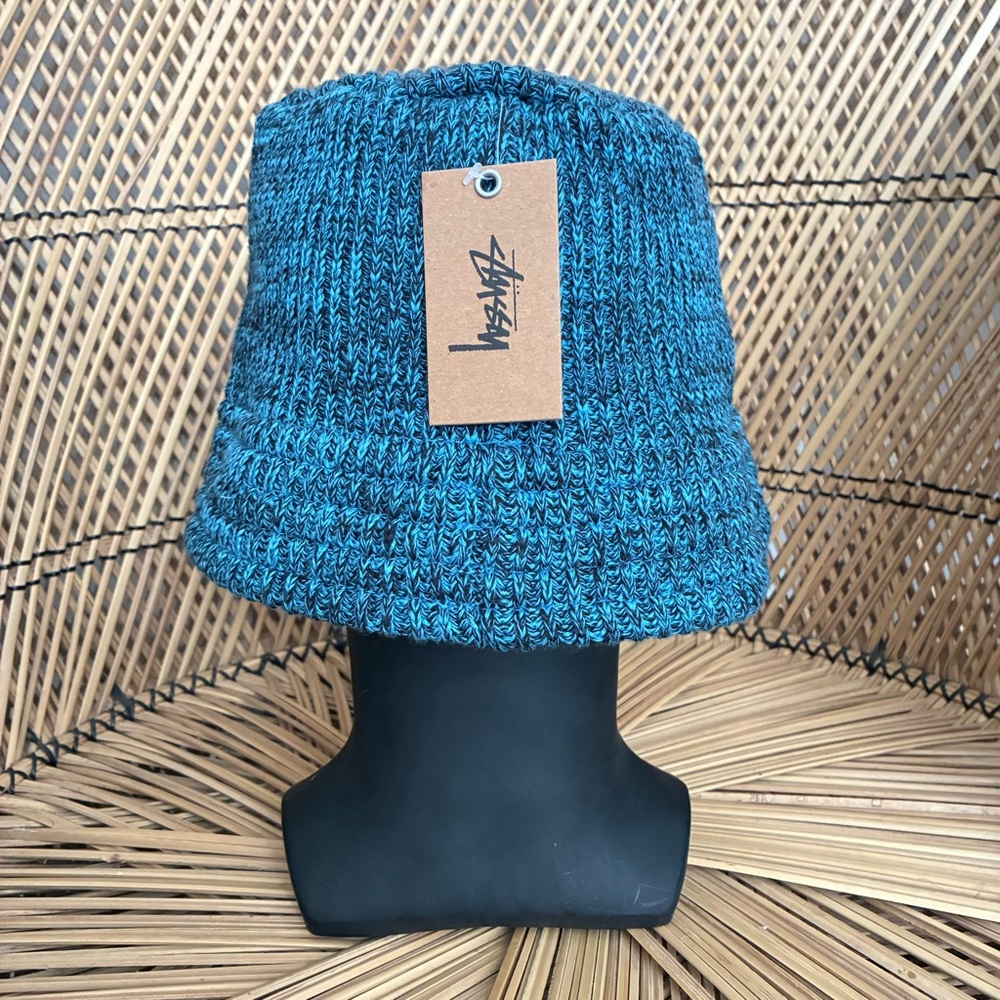 Stussy Bucket Multi Marl Knit Bucket Hat Blue Sz S/M NWT - Picture 2 of 6